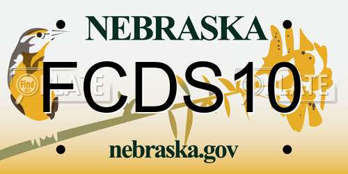 FCDS10 Nebraska License Plate