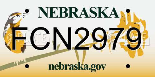 FCN2979 Nebraska License Plate