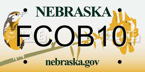 FCOB10 Nebraska License Plate