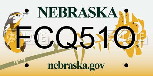 FCQ51O Nebraska License Plate