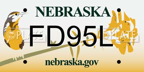 FD95L Nebraska License Plate