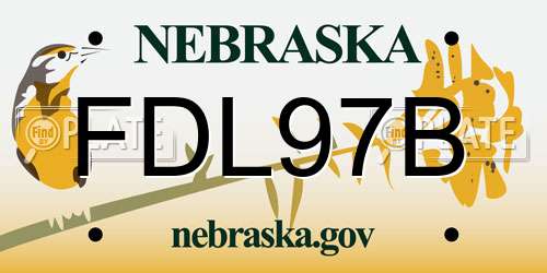 FDL97B Nebraska License Plate