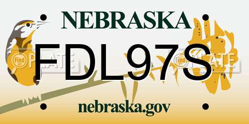 FDL97S Nebraska License Plate
