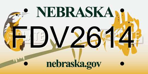 FDV2614 Nebraska License Plate
