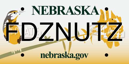 FDZNUTZ Nebraska License Plate