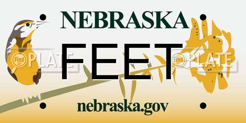 FEET Nebraska License Plate