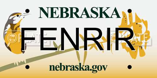 FENRIR Nebraska License Plate