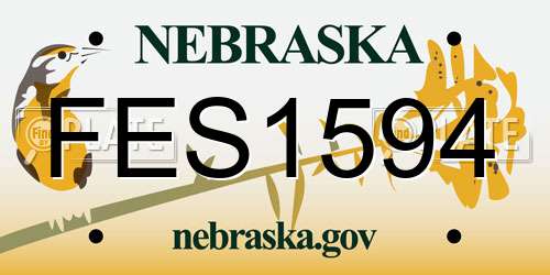 FES1594 Nebraska License Plate