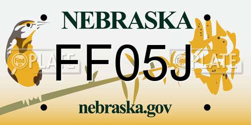 FF05J Nebraska License Plate