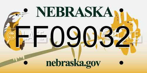 FF09032 Nebraska License Plate