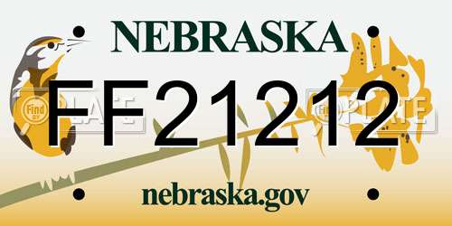 FF21212 Nebraska License Plate