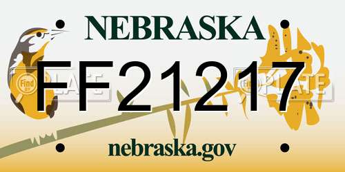 FF21217 Nebraska License Plate
