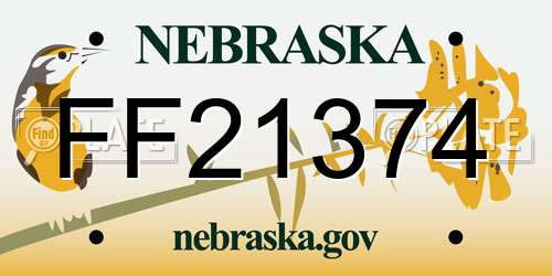 FF21374 Nebraska License Plate