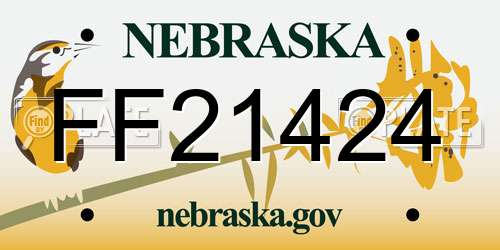 FF21424 Nebraska License Plate