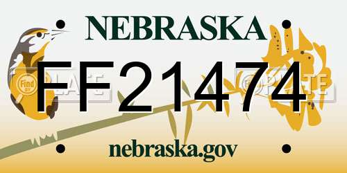 FF21474 Nebraska License Plate