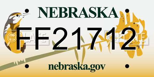 FF21712 Nebraska License Plate