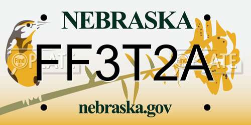 FF3T2A Nebraska License Plate