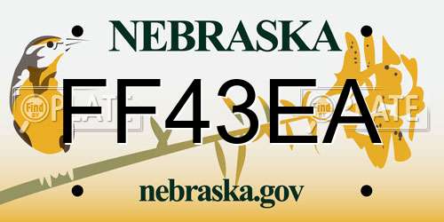 FF43EA Nebraska License Plate