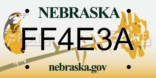 FF4E3A Nebraska License Plate