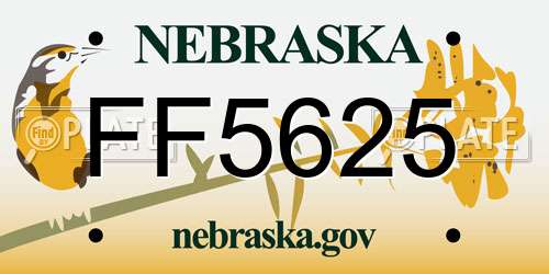 FF5625 Nebraska License Plate