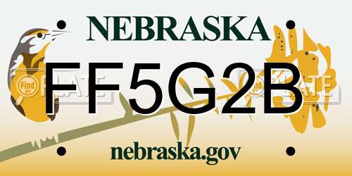 FF5G2B Nebraska License Plate