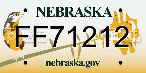 FF71212 Nebraska License Plate