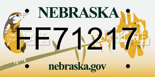 FF71217 Nebraska License Plate