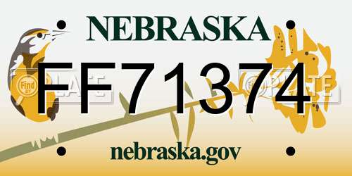 FF71374 Nebraska License Plate