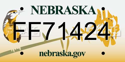 FF71424 Nebraska License Plate