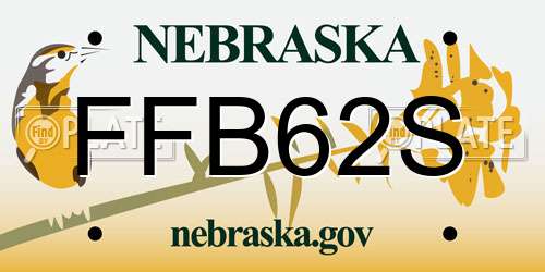FFB62S Nebraska License Plate