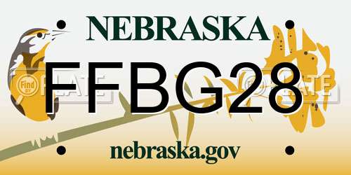 FFBG28 Nebraska License Plate