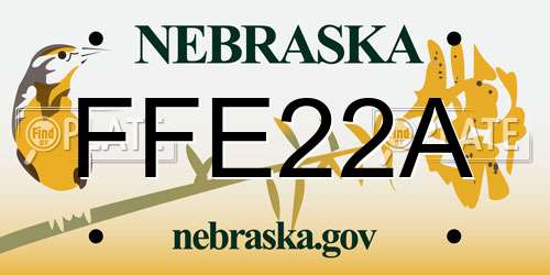FFE22A Nebraska License Plate