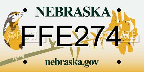 FFE274 Nebraska License Plate