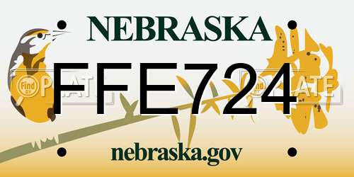 FFE724 Nebraska License Plate