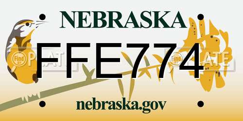 FFE774 Nebraska License Plate