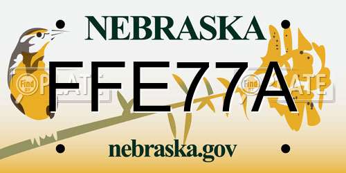 FFE77A Nebraska License Plate