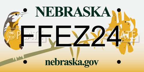 FFEZ24 Nebraska License Plate