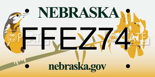 FFEZ74 Nebraska License Plate