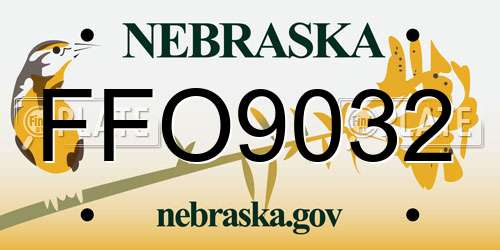 FFO9032 Nebraska License Plate
