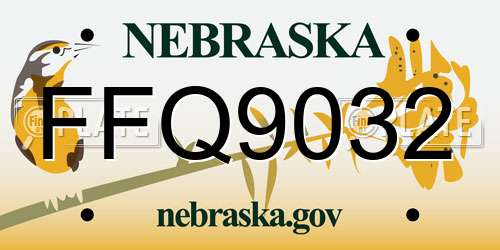 FFQ9032 Nebraska License Plate