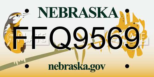 FFQ9569 Nebraska License Plate