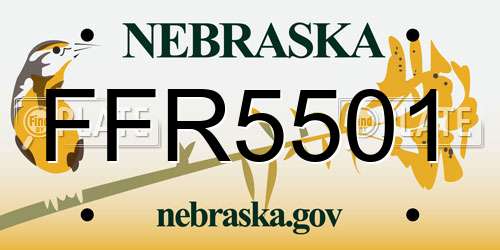 FFR5501 Nebraska License Plate