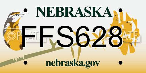 FFS628 Nebraska License Plate