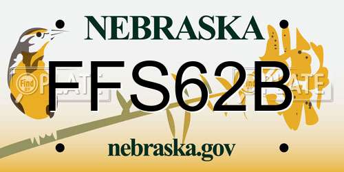 FFS62B Nebraska License Plate