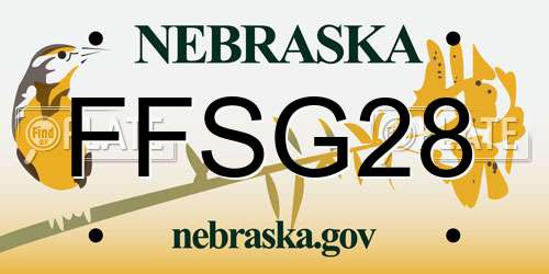 FFSG28 Nebraska License Plate