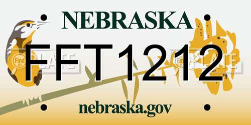 FFT1212 Nebraska License Plate
