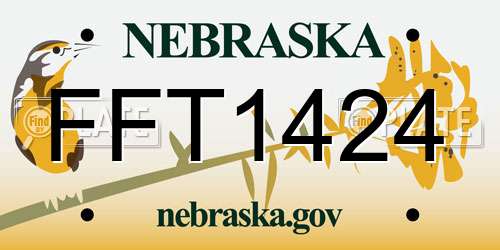 FFT1424 Nebraska License Plate