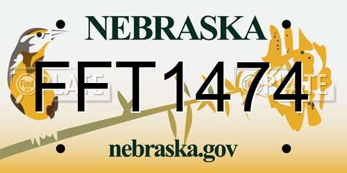 FFT1474 Nebraska License Plate