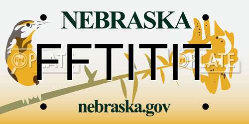 FFTITIT Nebraska License Plate