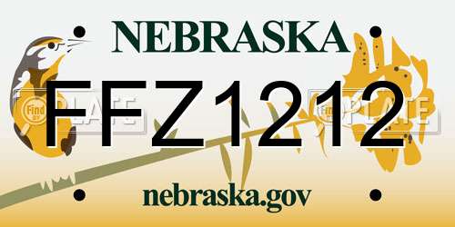 FFZ1212 Nebraska License Plate